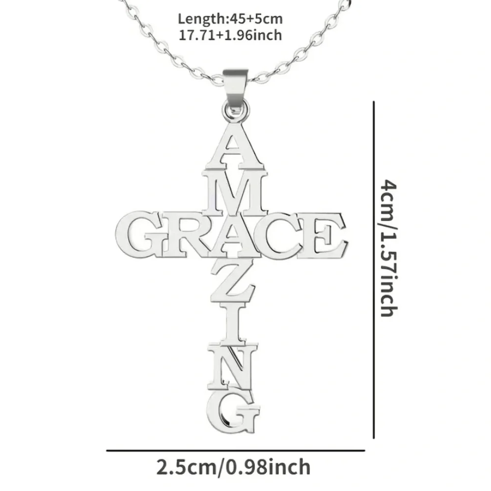 💖 5 items for $25 Sale! 💖 Amazing Grace Silver Necklace - Picture 3 of 3
